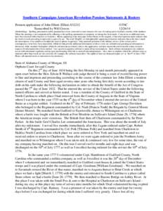 Southern Campaigns American Revolution Pension Statements & Rosters Pension application of John Elliott (Elliot) S32232 Transcribed by Will Graves f15NC[removed]