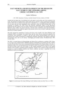 292  Advances in Regolith SALT SOURCES AND DEVELOPMENT OF THE REGOLITH SALT STORE IN THE UPPER BILLABONG