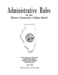 ADMINISTRATIVE RULES OF THE ILLINOIS COMMUNITY COLLEGE BOARD October[removed]TABLE OF CONTENTS