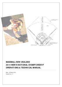BASEBALL NEW ZEALAND 2014 MEN’S NATIONAL CHAMPIONSHIP OPERATIONS & TECHNICAL MANUAL Date: 26 March 2014 Version No: 2.1
