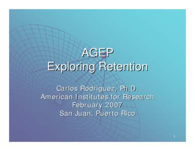 AGEP Exploring Institutional Transformation