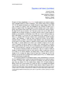 VERSIÓN PRELIMINAR, REVISADA  Zapoteco del Istmo (Juchitán)