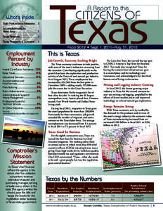 A Report to the Citizens of Texas — Fiscal 2012