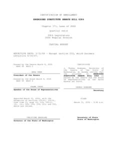CERTIFICATION OF ENROLLMENT ENGROSSED SUBSTITUTE SENATE BILL 6384 Chapter 371, Laws ofpartial veto) 59th Legislature 2006 Regular Session