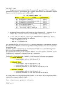 Cari Piloti e Team, di seguito potrete prendere atto delle informazioni utili riguardanti il Campionato Italiano Supermoto 2015, tra cui l’aggiornamento del Calendario, la divisione in due classi della Categoria Superm