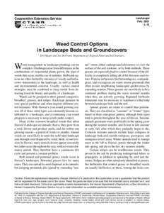 Weed control options in landscape beds and groundcovers