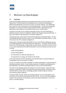 7.  Minimum Lot Size Analysis 7.1