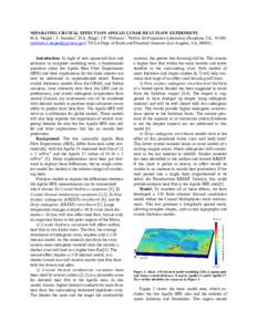 SEPARATING CRUSTAL EFFECTS ON APOLLO LUNAR HEAT FLOW EXPERIMENT. M.A. Siegler1, S. Smrekar 1, D.A. Paige2, J.P. Williams2, 1NASA Jet Propulsion Laboratory (Pasadena, CA, 91109, [removed]) 2UCLA Dept.