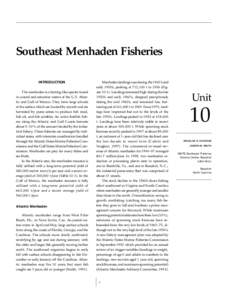 U N I T 10 SOUTHEAST MENHADEN  FISHERIES