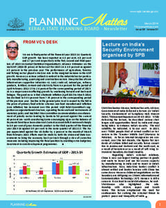 GOVERNMENT OF KERALA  PLANNING Matters KERALA STATE PLANNING BOARD - Newsletter