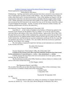 Southern Campaign American Revolution Pension Statements & Rosters Pension application of Jesse Potts S47664 fn78NC Transcribed by Will Graves[removed]Methodology: Spelling, punctuation and/or grammar have been correcte