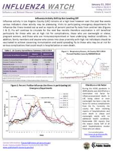 INFLUENZA WATCH Influenza and Related Disease Updates for Los Angeles County January 31, 2014  Surveillance Week 4