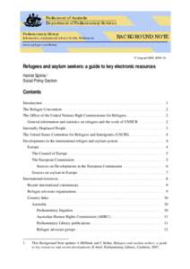 Parliament of Australia Department of Parliamentary Services Parliamentary Library Information, analysis and advice for the Parliament  BACKGROUND NOTE