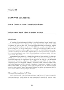 Chapter 12  SURVIVOR DOSIMETRY Part A. Fluence-to-Kerma Conversion Coefficients