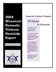 2004 Wisconsin Domestic Violence Homicide ReportWisconsin Domestic Violence
