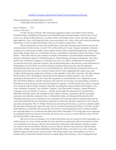 Southern Campaign American Revolution Pension Statements & Rosters Pension Application of William Baldwin S16313 Transcribed and annotated by C. Leon Harris State of Indiana } S.S. County of Daviess }