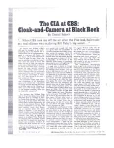 -•  The CIA at CBS: Cloak-and-Camera at Black Rock By Daniel Schorr