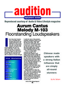 Audio & Video Lifestyle AVLAudition - Aurum Cantus Melody M-103