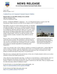 NEWS RELEASE U.S. Air Forces Central Command Public Affairs Aug 8, 2013 Release Number[removed]Combined Forces Air Component Command Airpower Statistics