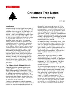 Christmas Tree Notes Balsam Woolly Adelgid CTN-020 Introduction The balsam woolly adelgid (Adelges piceae) (BWA)