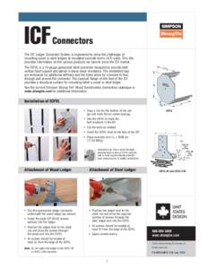 ICF  Connectors The ICF Ledger Connector System is engineered to solve the challenges of mounting wood or steel ledgers to insulated concrete forms (ICF) walls. This flier