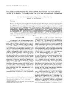 Genetics and Molecular Biology, 22, 3, [removed]Phylogenetic[removed]relationships of Brazilian howler monkeys