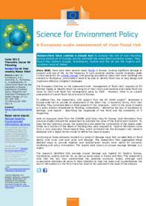 A European scale assessment of river flood risk  June 2013 Thematic Issue 40 Flooding Subscribe to free