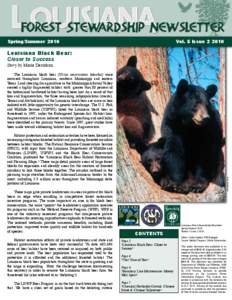 Vol. 5 Issue[removed]Spring/Summer 2010 Louisiana Black Bear: Closer to Success
