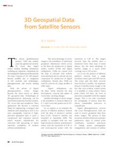Trends  3D Geospatial Data from Satellite Sensors By A. Kalabin1 Key words: GIS, 3D-data, DSM, BIM, stereo images, GeoEye-1