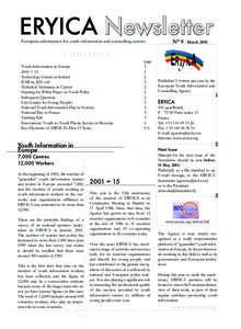 ERYICA Newsletter European information for youth information and counselling centres N° 9  March 2001