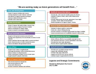 City of Bellingham Legacies and Strategic Commitments - City of Bellingham, WA