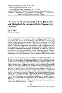 Discourse on the development of EEG diagnostics and biofeedback for attention-deficit/hyperactivity disorders