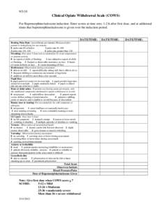 CLINICAL OPIATE WITHDRAWAL SCALE (COWS)