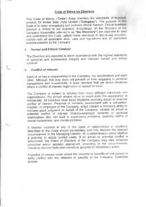 MOSER BAER CODE OF CONDUCT FOR INDEPENDENT DIRECTORS (Pursuant Clause 49(II) (E) of the Listing Agreement and Companies Act, 2013) Pursuant to Clause 49(II) (E) of the Listing Agreement, all Independent Directors sha