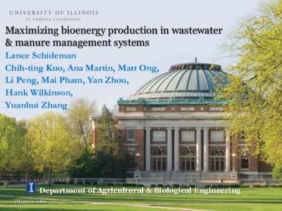 Maximizing Bioenergy and Water Quality  Benefits from Wastewater Treatment