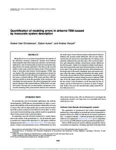 GEOPHYSICS, VOL. 76, NO. 1 共JANUARY-FEBRUARY 2011兲; P. F43–F52, 15 FIGS., 2 TABLESQuantification of modeling errors in airborne TEM caused by inaccurate system description