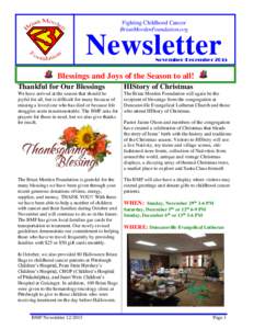 Fighting Childhood Cancer BrianMordenFoundation.org Newsletter  November/December 2015