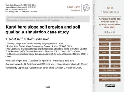 This discussion paper is/has been under review for the journal Solid Earth (SE). Please refer to the corresponding final paper in SE if available. Discussion Paper  Solid Earth Discuss., 7, 1639–1671, 2015