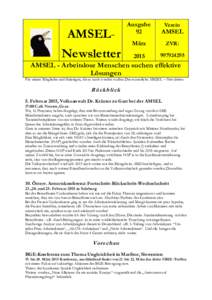 AMSELNewsletter  Ausgabe 92  AMSEL