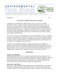 1 / 4-Dioxane / Soil contamination / Toxicology / Solvent / Agency for Toxic Substances and Disease Registry / Volatile organic compound / Toxicity / Chemistry / Pollution / Dioxanes