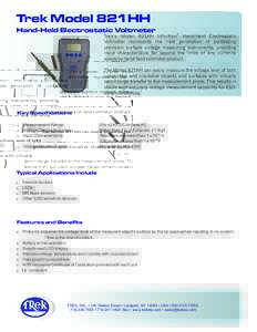 Trek Model 821HH Hand-Held Electrostatic Voltmeter ®  Trek’s Model 821HH Infinitron Hand-Held Electrostatic