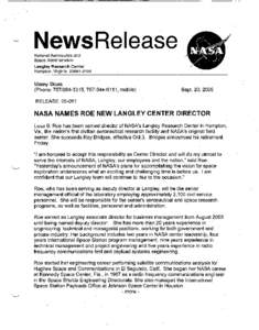 NASA / NASA personnel / Lesa Roe / Government / Tecwyn Roberts / Langley Research Center / Spaceflight / Langley