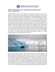 Microsoft Word - Svalbard Adventure Expedition Report 2010 Trevor C.doc
