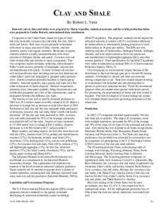 CLAY AND SHALE By Robert L. Virta Domestic survey data and tables were prepared by Maria Arguelles, statistical assistant, and the world production tables were prepared by Linder Roberts, international data coordinator. 