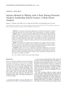 Injuries Related to Hiking with a Pack During National Outdoor Leadership School Courses: A Risk Factor Analysis