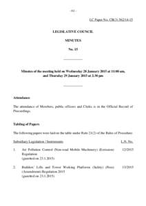 - 61 -  LC Paper No. CB[removed]LEGISLATIVE COUNCIL MINUTES