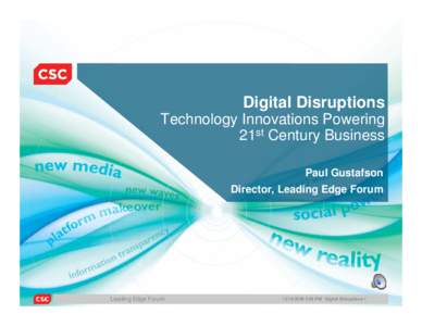 Digital Disruptions Technology Innovations Powering