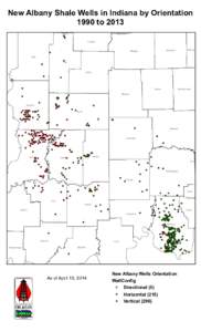 New Albany Shale Wells in Indiana by Orientation 1990 to 2013 Parke Hendricks Putnam