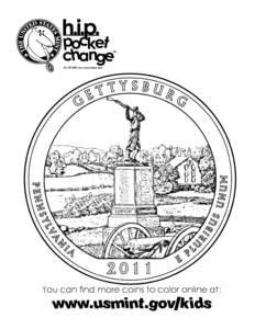 Gettysburg National Military Park quarter coloring page