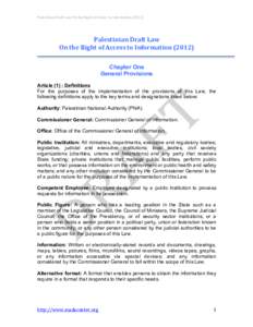 Palestinian)Draft)Law)On)the)Right)of)Access)to)Information[removed]Palestinian)Draft)Law) On)the)Right)of)Access)to)Information)(2012))